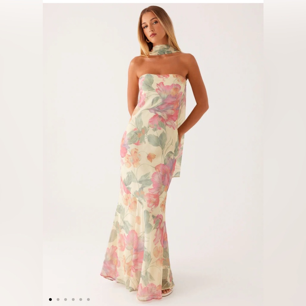 Peppermayo Under The Pagoda Maxi Dress - Yellow Peony size 4